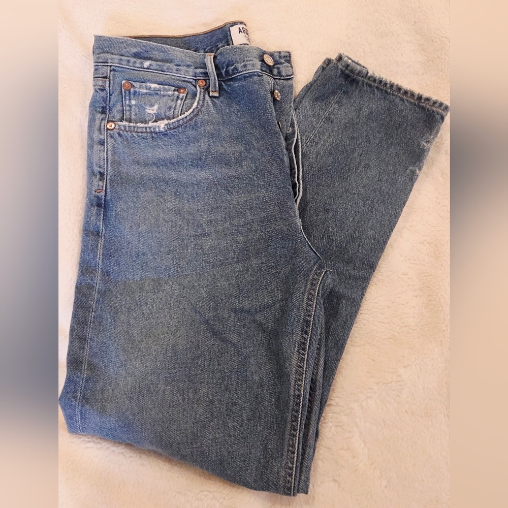 Agolde Jamie Women's High Rise Classic Feel Good Blue Jeans
